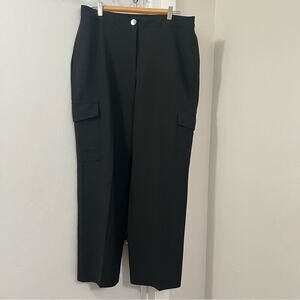 Belle Verne Black Wide Leg Black Dress Pants With Cargo Pockets Size 14